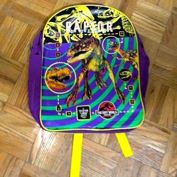 NWT 1996 Jurassic Park: The Lost World Vibrant Vintage Backpack - Picture 3 of 4